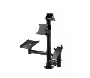 Point-Of-Sale Mount with an adjustable vesa mount and top vesa holder plus printer and payment terminal arms and holders 
