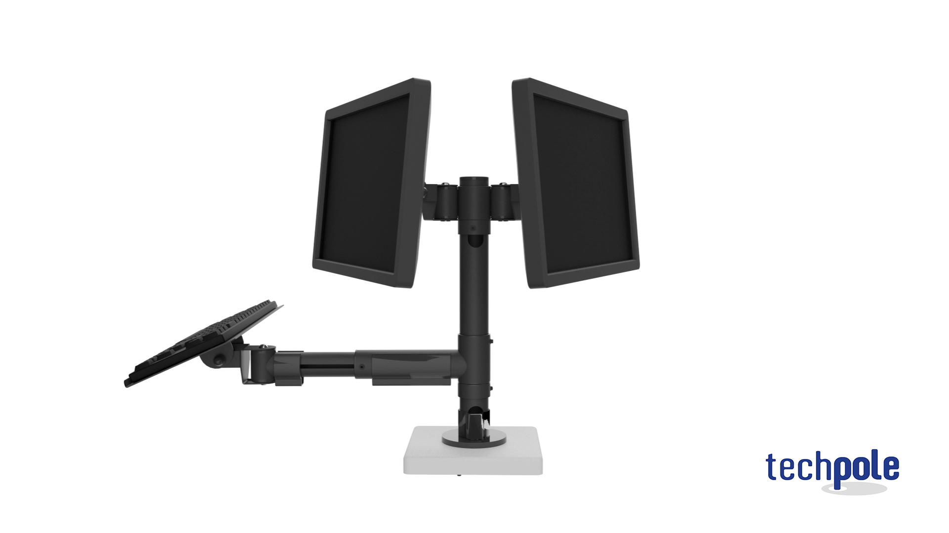 POS Modular Mounting Stand with a double VESA and Extendable Arm