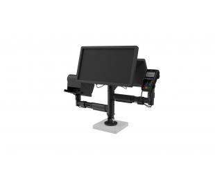 Point of sale mount  with back to back 75/100 VESA holders and two arms