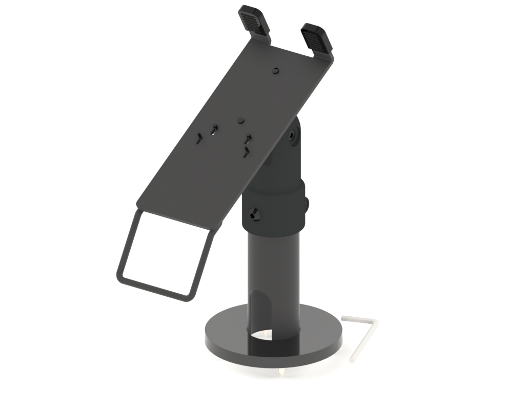 Verifone P400 terminal stand with secure attachment.